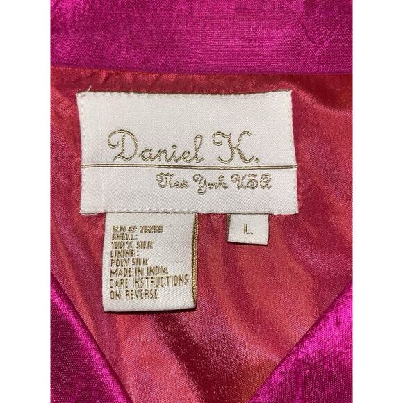 Daniel K. New York Womens Size L Embroidered Back Design Silk Jacket Pink - Picture 3 of 9